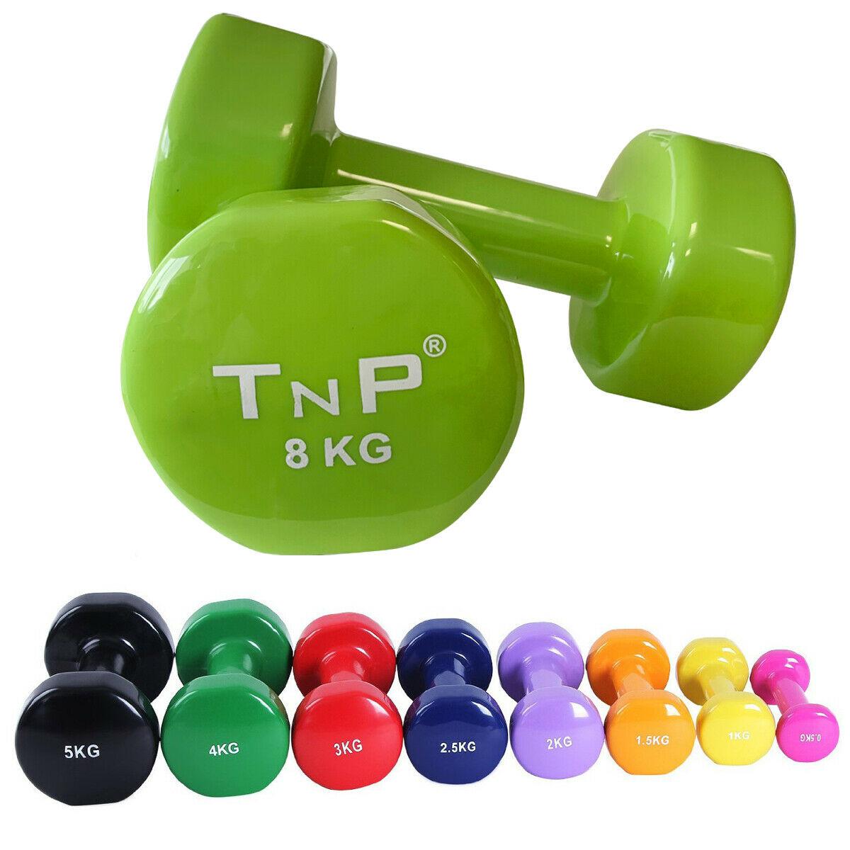 Tnp Accessories Solid Vinyl Soft Touch Dumbbell Pair