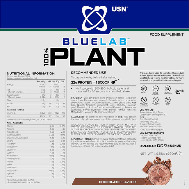 USN 100% Plant Protein 900g Powder
