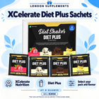 XCelerate Nutrition Diet Plus Sachets Box – overview infographic
