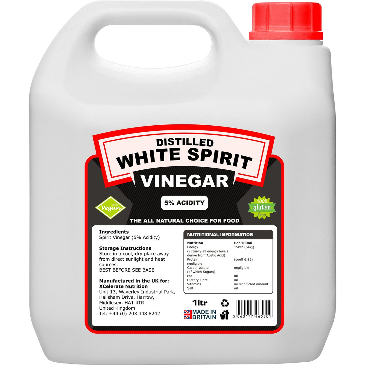 XCelerate Nutrition Distilled White Spirit Vinegar