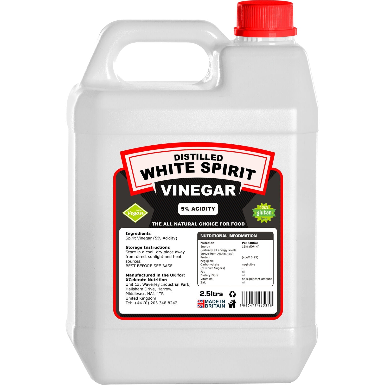 XCelerate Nutrition Distilled White Spirit Vinegar