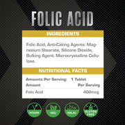 XCelerate Nutrition Folic Acid Tablets