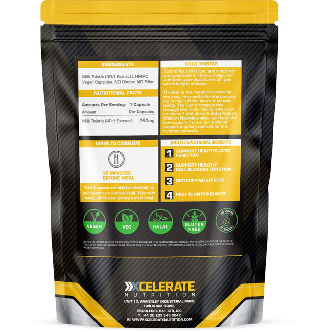 XCelerate Nutrition Milk Thistle Capsules