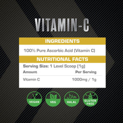 XCelerate Nutrition Vitamin-C (Ascorbic Acid) Powder