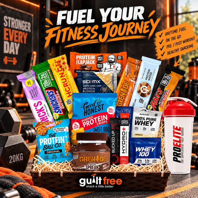 Ultimate Protein Gift Hamper – 18-Piece Sports Nutrition Gift Box with Protein Bars, Cookies, Flapjacks, Shaker & Supplements