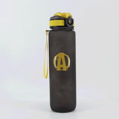 Animal Sports Water Bottle 1000ml Black with Yellow Spalva